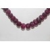 1 Line Real Ruby Gemstone Diamond Cut Beads String Necklace